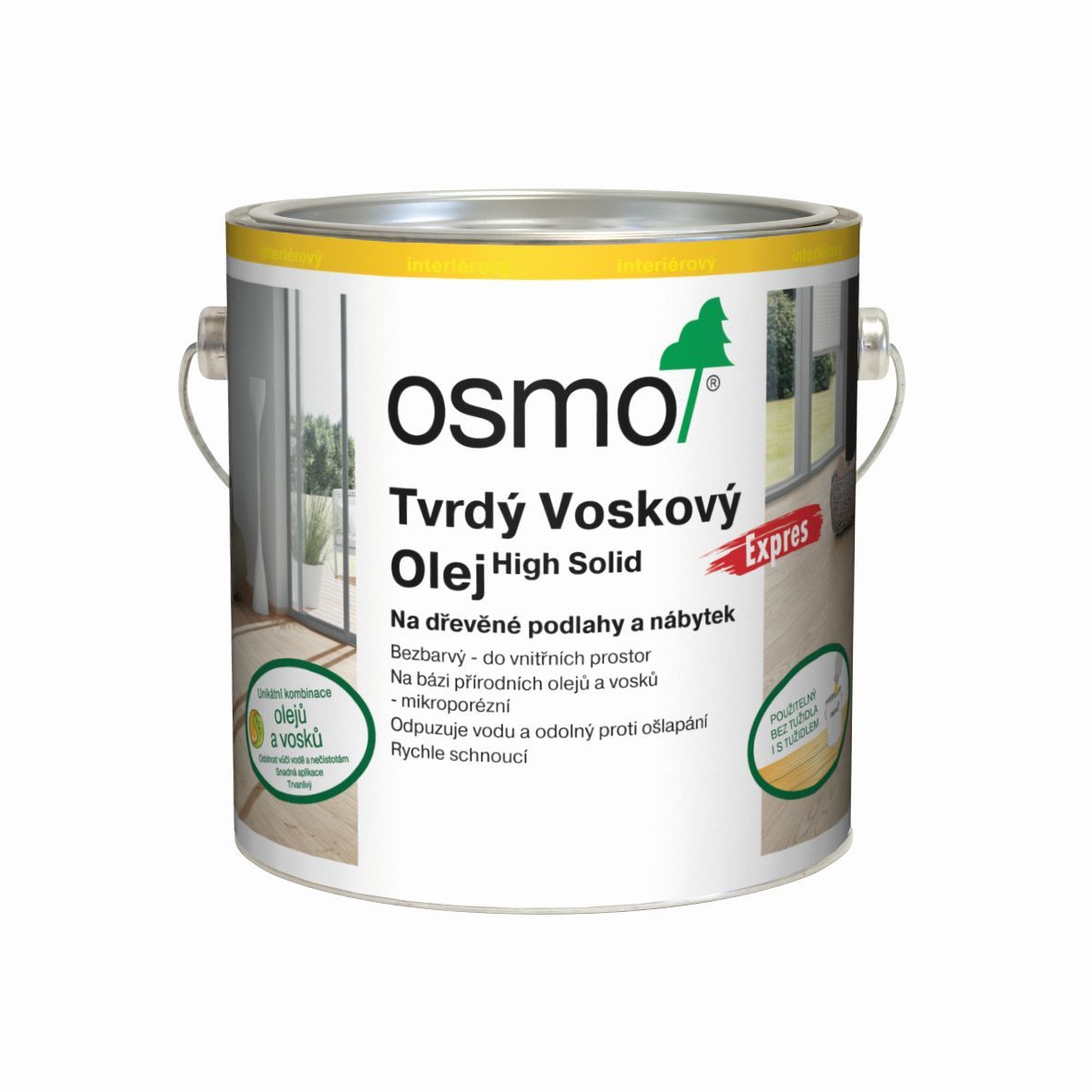 OSMO 3332 Tvrd voskov olej Express Bezbarv hedvbn polomat 0,75l